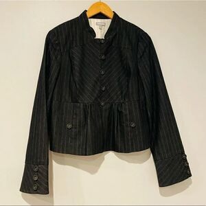 Tabitha Peplum Pinstripe Short Blazer Size Large